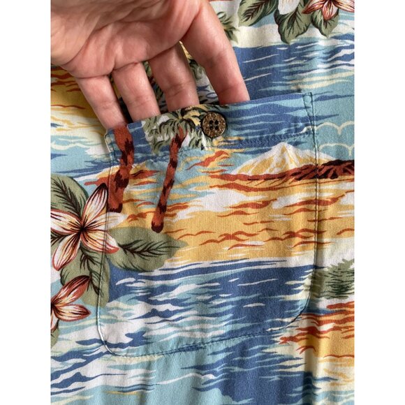Island Shores XL Hawaiian Bahama Shirt Tropical Palm Trees & Flowers Button-Up - Picture 7 of 10